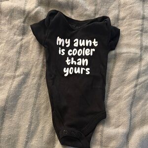 okie dokie Black Baby One-Piece with White Slogan